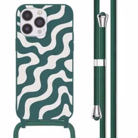 imoshion Siliconen design hoesje met koord Apple iPhone 13 Pro Max - Petrol Green Groovy