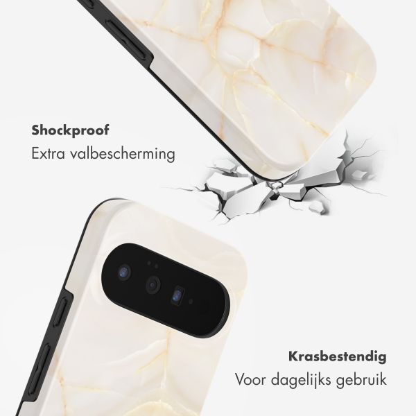 Selencia Vivid Backcover met MagSafe Google Pixel 11 Pro - Golden Beige Marble