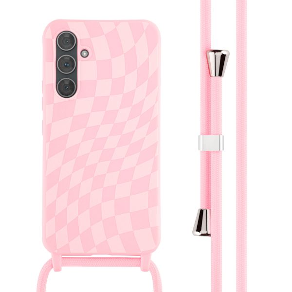 imoshion Siliconen design hoesje met koord Samsung Galaxy A54 (5G) - Retro Pink