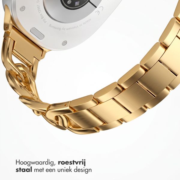 Selencia Chain bandje Samsung Galaxy Watch 9 (40/44mm) / Watch 8 (40/44mm) / Classic (46mm) - Goud