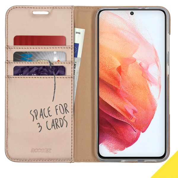 Accezz Wallet Softcase Bookcase Samsung Galaxy S21 Plus - Goud