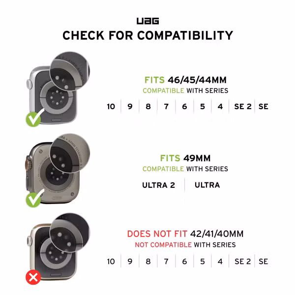 UAG Monarch Siliconenbandje Apple Watch Series 1 t/m 11 / SE / Ultra (44/45/46/49 mm) - Olive