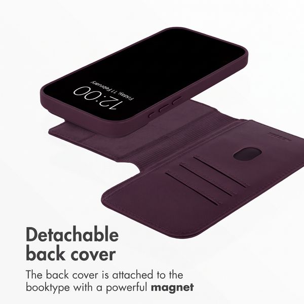 Accezz 2-in-1 Leather Bookcase with MagSafe Apple iPhone 18 Pro Max / 17 Pro Max - Heath Purple