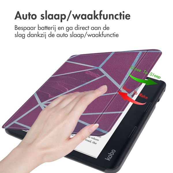 imoshion Design Slim Hard Case Sleepcover met stand Kobo Sage / Tolino Epos 3 - Bordeaux Graphic