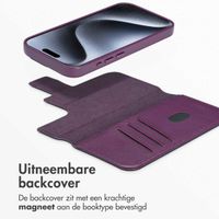 Accezz Leather Bookcase 2-in-1 met MagSafe Apple iPhone 15 Pro - Heath Purple
