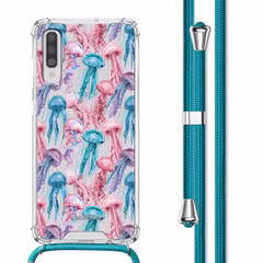 imoshion Design hoesje met koord Samsung Galaxy A70 - Jellyfish Watercolor