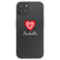 Gepersonaliseerd hoesje met hartje iPhone 15 - Transparant