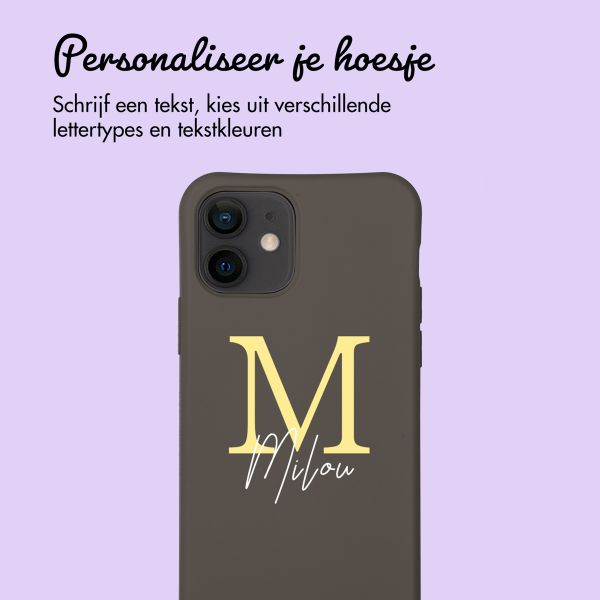 Gepersonaliseerd Color Backcover MagSafe met afneembaar koord en letter  iPhone 12 Pro - Black Coffee