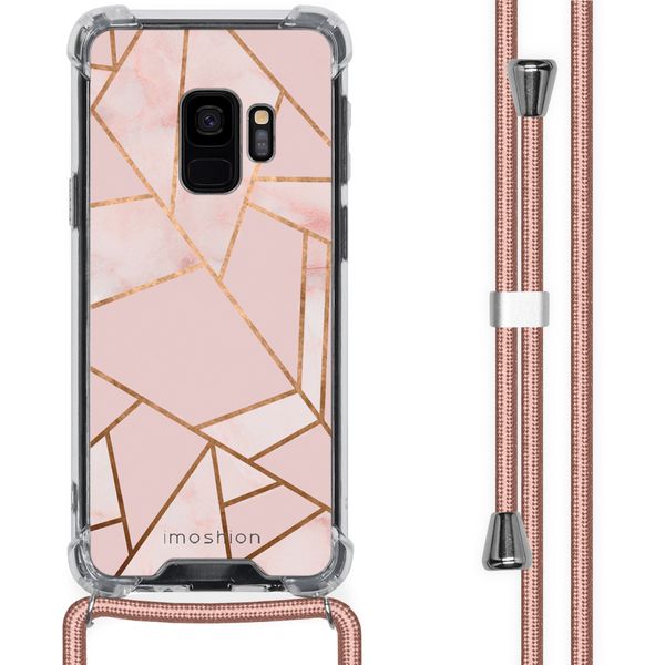 imoshion Design hoesje met koord Samsung Galaxy S9 - Grafisch Koper - Roze / Goud