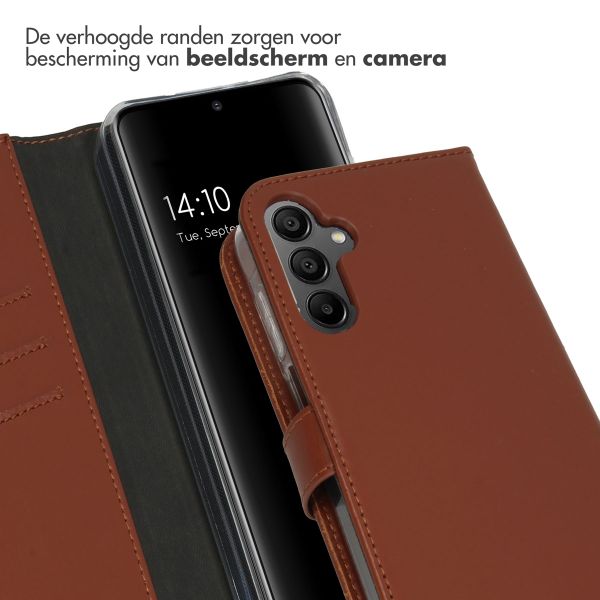 Selencia Echt Leren Bookcase Samsung Galaxy A15 (5G/4G) - Lichtbruin