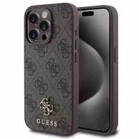 Guess 4G Metal Logo Backcover MagSafe Apple iPhone 15 Pro - Bruin