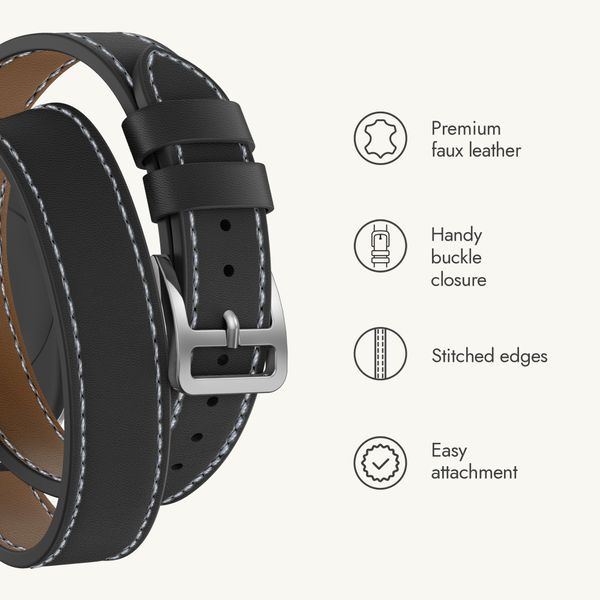 Selencia Élan Double strap band Apple Watch | 38/40/41/42 mm - Black