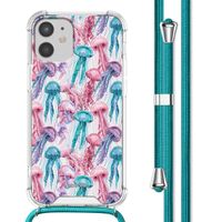 imoshion Design hoesje met koord iPhone 12 Mini - Jellyfish Watercolor