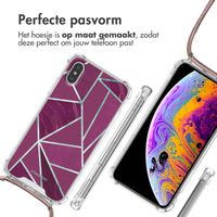 imoshion Design hoesje met koord Apple iPhone X / Xs - Bordeaux Graphic