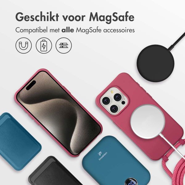 imoshion Color Backcover met afneembaar koord MagSafe Apple iPhone 15 Pro Max - Raspberry