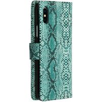 Slangenprint Bookcase iPhone X / Xs - Groen