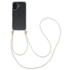 imoshion Backcover met koord + armband - Parels iPhone 16 - Transparant