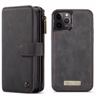 CaseMe Luxe 2 in 1 Portemonnee Bookcase Apple iPhone 12 (Pro) - Zwart