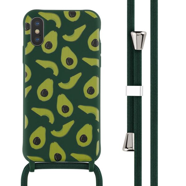 imoshion Siliconen design hoesje met koord iPhone X / Xs - Avocado Green