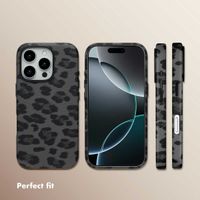 Selencia Sabi Back Cover Panther Print with MagSafe Apple iPhone 16 Pro - Midnight Black