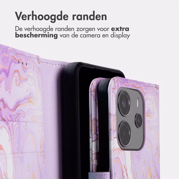 imoshion Design Bookcase Xiaomi Redmi Note 14 (4G) - Purple Marble