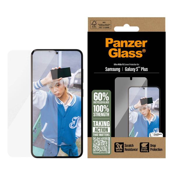 PanzerGlass Ultra-Wide Fit Anti-Bacterial Screenprotector Samsung Galaxy S25 Plus