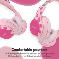 imoshion Kids Unicorn LED Light Bluetooth Headphones - Kinder koptelefoon met decibelbegrenzer - Draadloze koptelefoon + AUX kabel - Pink / Hot Pink