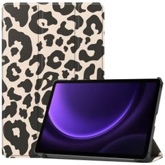 imoshion Design Trifold Bookcase Samsung Galaxy Tab S10 Lite / S9 11.0 inch / Tab S10 FE / S9 FE 10.9 inch - Leopard