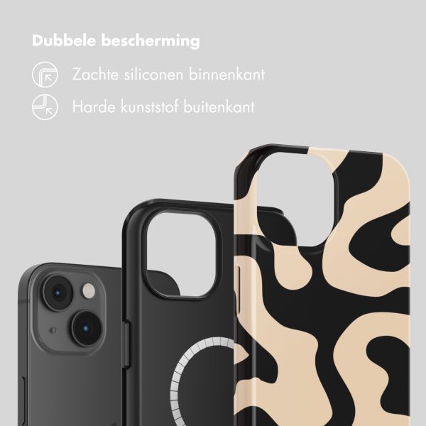 Selencia Vivid Backcover met MagSafe Apple iPhone 14 - Art Wave Black