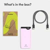 imoshion Power bank 20,000 mAh - 22.5W Fast charger - USB-C / USB-A - Pink