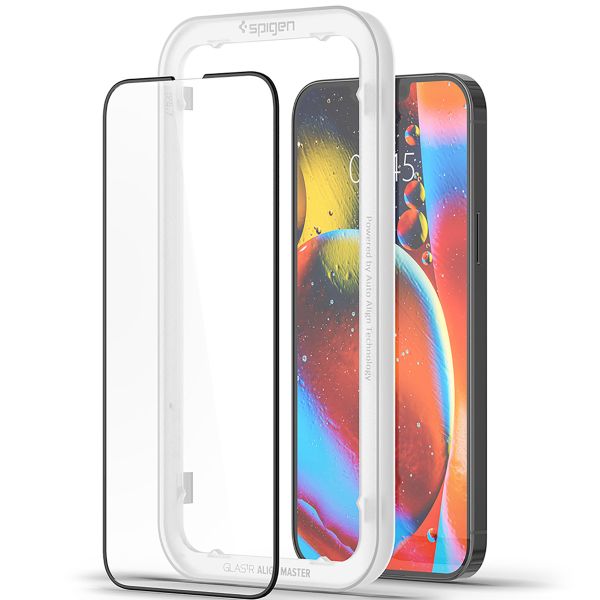 Spigen AlignMaster Full Screenprotector 2 Pack Apple iPhone 13 Pro Max - Zwart