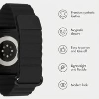 imoshion Magnetic Faux Leather Band Apple Watch | 44/45/46/49 mm - Black