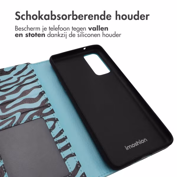 imoshion Design Bookcase Samsung Galaxy S20 FE - Black Blue Stripes