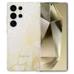 imoshion Design hoesje Samsung Galaxy S25 Ultra - Golden Leaves Transparant