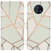 imoshion Design Soft Case Bookcase Nokia G50 - White Graphic