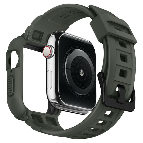 Spigen Rugged Armor™ Pro case Apple Watch 44 mm / 45 mm - Groen