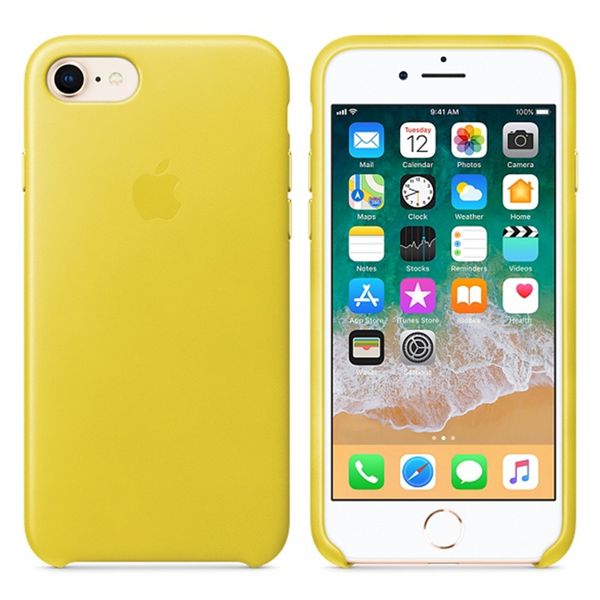Apple Leather Backcover Apple iPhone SE (2022 / 2020) / 8 / 7 - Spring Yellow