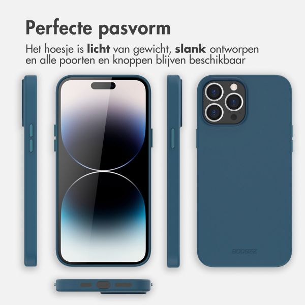 Accezz Leather Backcover met MagSafe Apple iPhone 14 Pro Max - Donkerblauw