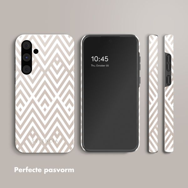 Selencia Vivid Tough Backcover Samsung Galaxy A55 - Beige Zigzag