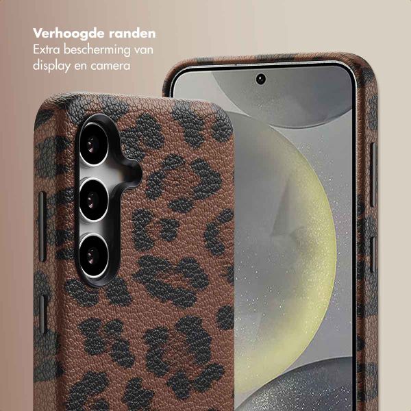 Selencia Sabi Backcover Panterprint met MagSafe Samsung Galaxy S24 - Mocha Brown