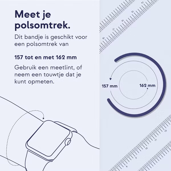 Apple Gevlochten solobandje Apple Watch | 38/40/41/42 mm - Maat 5 - Midnight