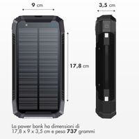 imoshion Solar Powerbank 30.000 mAh - Draadloze powerbank op zonne-energie - Quick Charge en Power Delivery - Zwart