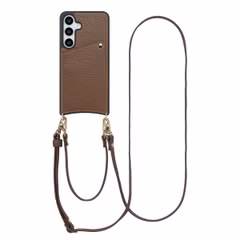 Selencia Nova Telefoonhoes met Koord en Pashouder Samsung Galaxy S24 / S25 - Mocha Brown