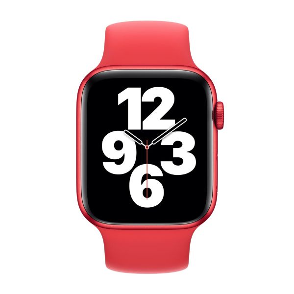 Apple Siliconen solobandje Apple Watch | 44/45/46/49 mm - Maat 7 - (Product) Red