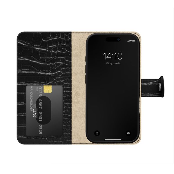 iDeal of Sweden Magnet Wallet+ Bookcase Apple iPhone 18 Pro / 17 Pro - Black Croco