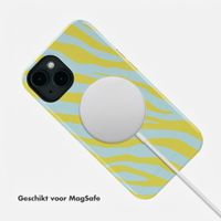 Selencia Vivid Backcover met MagSafe Apple iPhone 14 - Zebra Winter Sky Titanium Yellow
