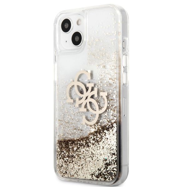 Guess 4G Logo Liquid Glitter Backcover iPhone 13 - Gold