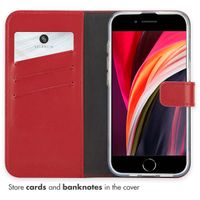 Selencia Genuine Leather Book Case Apple iPhone 17e / 16e - Red