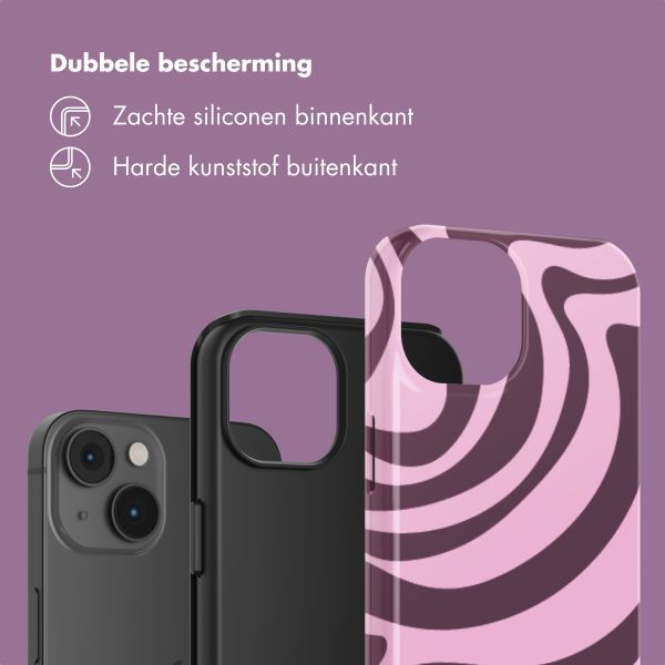 Selencia Vivid Backcover Apple iPhone 14 - Wavy Swirl Pink Plum