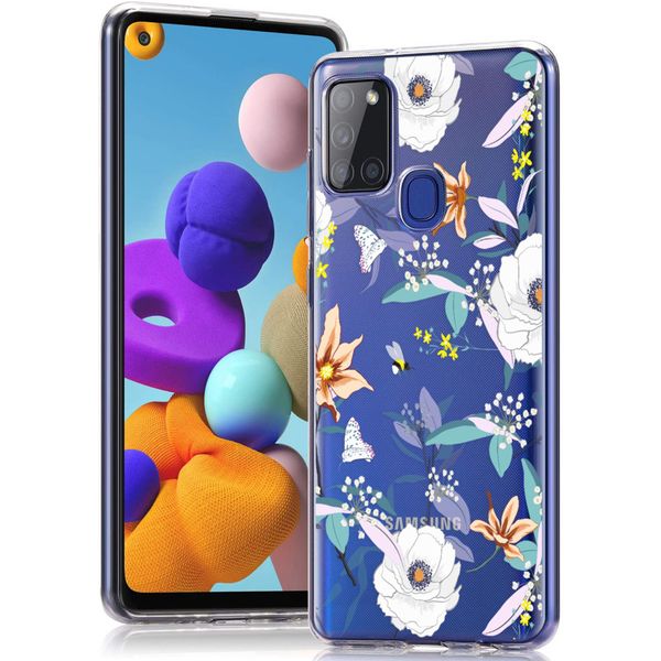 imoshion Design hoesje Samsung Galaxy A21s - Bloem - Wit